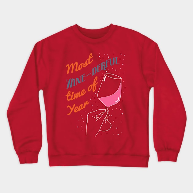 It's The Most Winederful Time of Year Vintage Christmas Wine Lover Crewneck Sweatshirt by The Lily and The Lark